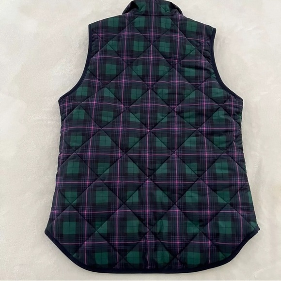 Classic Preppy Clueless J Crew Stewart Tartan Plaid Vest Green, Navy Pink XS - Picture 6 of 11